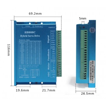 HB808C 2 Phase AC18-80V Closed Loop Stepper Motor Driver Nema 17/23/24 Motor