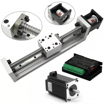 Mini Ballscrew Linear Module Table with 1.2/2/3Nm Nema 23 Stepper Motor & Driver DM556 Kit