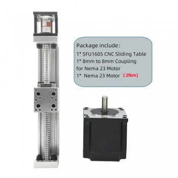 Mini Ballscrew Linear Module Table with 1.2/2/3Nm Nema 23 Stepper Motor & Driver DM556 Kit