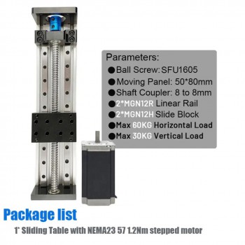 Electric CNC Linear Slide Table Motorized Ballscrew Guide Motion Stage with Stepper Motor Kit