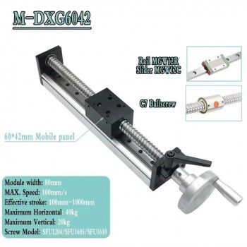 Manual Linear Ball Screw Module Motion Stage 22-132lbs Handwheel CNC Slide Table