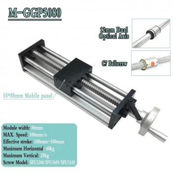 Manual Linear Ball Screw Module Motion Stage 22-132lbs Handwheel CNC Slide Table