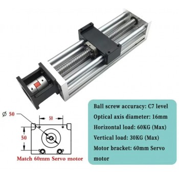 Linear Motion Guide CNC Sliding Table Linear Table Slide Fit NEMA 23 Stepper Motor/ 60mm Servo Motor