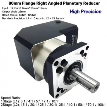 PVF090 90 Degree Planetary Gearbox Gear Speed Reducer for Nema34 Stepper Motor / 90mm Servo Motor