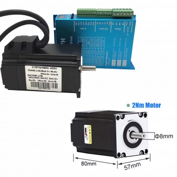 Nema 23 Closed Loop Stepper Motor 1.2-3Nm 57×57mm& HB8080C Driver Kit