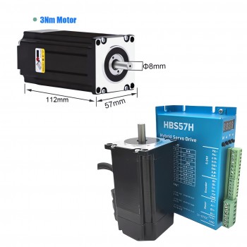 Nema 23 Closed Loop Stepper Motor 1.2-3Nm 57×57mm& HB8080C Driver Kit