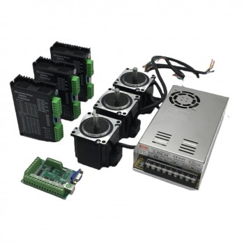 3 Axis Kit Nema 23 1.8° 3Nm 2-Phase Stepper Motor, Driver & Power Supply CNC Kit