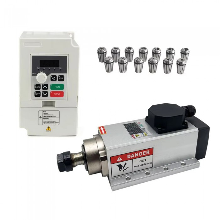 2.2KW 220V/380V VFD & Air Cooled Spindle Motor Kit ER20 24000RPM CNC Spindle & VFD Set 2.2KW 220V/380V VFD & Air Cooled Spindle Motor Kit ER20 24000RPM CNC Spindle & VFD Set