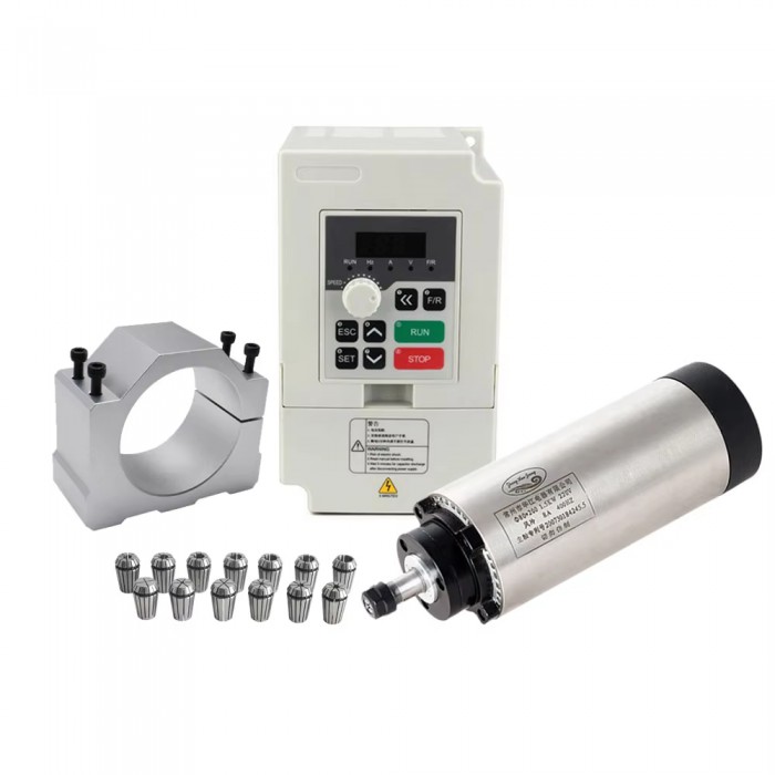1.5KW CNC Air Cooled Spindle Motor with VFD Inverter Kit 24000RPM ER11 Collet for CNC Machine 1.5KW CNC Air Cooled Spindle Motor with VFD Inverter Kit 24000RPM ER11 Collet for CNC Machine