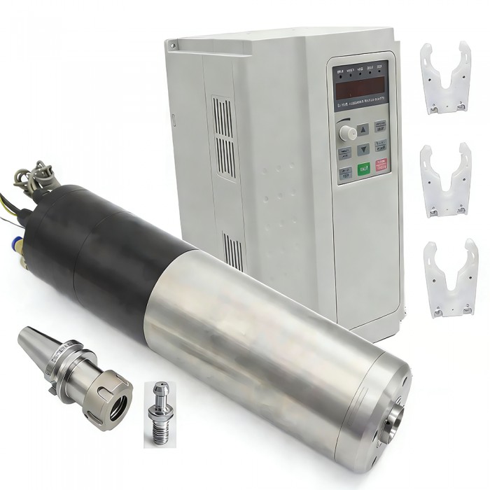 3KW BT30 220V 100mm ATC Water Cooled Spindle Motor 24000rpm 400Hz with VFD Frequency Inverter Kit 3KW BT30 220V 100mm ATC Water Cooled Spindle Motor 24000rpm 400Hz with VFD Frequency Inverter Kit