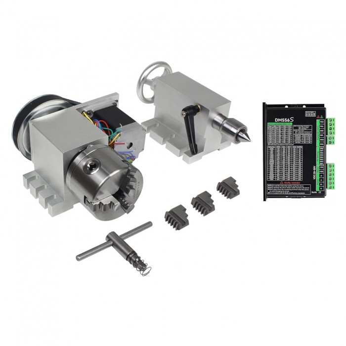 CNC Rotary Axis 80mm/100mm Chuck K11-100mm CNC 4th Axis Dividing head with DM556S Driver CNC Rotary Axis 80mm/100mm Chuck K11-100mm CNC 4th Axis Dividing head with DM556S Driver