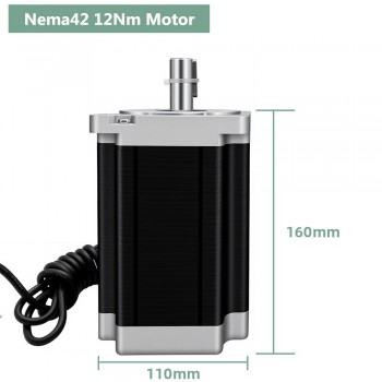 Nema 42 3 Phase Stepper Motor & Driver Kit 12/16/20Nm 1.2° 110 x 110mm Keyway Shaft