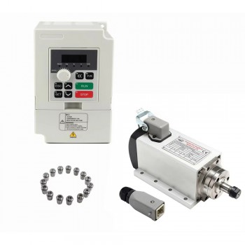 Handi 800W CNC Spindle Motor with VFD Kit 110V/220V Square Air Cooled Spindle Kit 24000RPM ER11 Collet