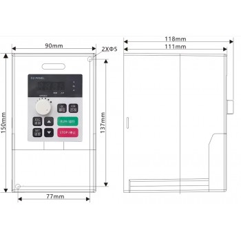 H100-2.2C2/S2 /T4 110V/220V/380V VFD 2.2KW Frequency Inverter for CNC Spindle Motor