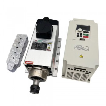 3.5KW Spindle Motor with 3.7KW VFD Kit ER20 Air-cooled Spindle 18000rpm with 13Pcs ER20 Collets