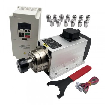 4.5KW 220V/380V Air Cooled CNC Spindle Motor Kit 24000RPM ER32 with 5.5KW VFD for CNC Router