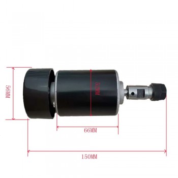 200W 12-24V Air Cooled CNC Spindle Motor 52 x 150mm ER11/ER16 10000RPM for Small Engraving Machine