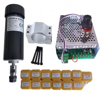 500W Air Cooled CNC Spindle Motor Kit 12000 RPM ER11 with Power Supply for PCB Engraving