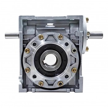 NRV030-VS 5:1-80:1 Worm Gearbox Reducer Input Shaft 9mm Output Hole 14mm Double Input Shaft