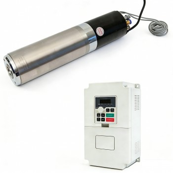 1.5KW 24000rpm 80mm ATC Spindle Motor & VFD Kit 220V ISO20 Water Cooling CNC Spindle