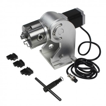D80 3 Jaw 80mm Rotary Axis with Stepper Motor for Fiber Laser Marking / Laser Welding / CO2 Laser Engraving