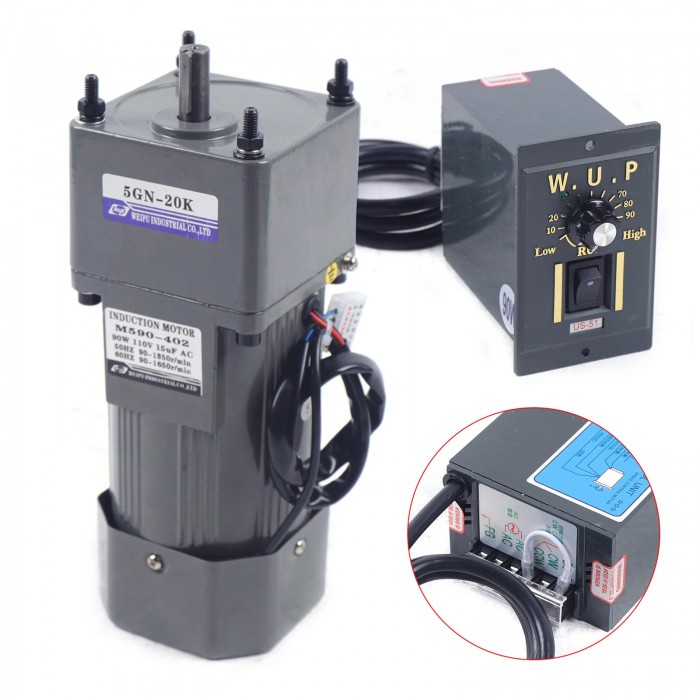 90W AC Induction Gear Motor 20:1 13Nm Single-phase with with Variable Speed Control 90W AC Induction Gear Motor 20:1 13Nm Single-phase with with Variable Speed Control