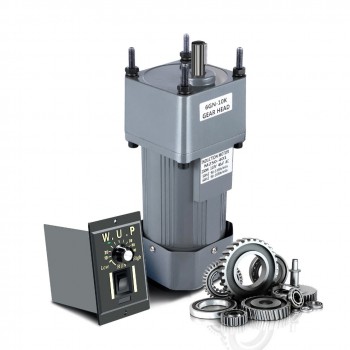 250W AC Induction Motor with Gearbox 10:1 16Nm 135RPM Gear Reduction Motor with Variable Speed Control