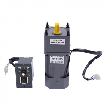 120W AC Induction Gear Motor 40:1 21Nm Single-phase with with Variable Speed Control