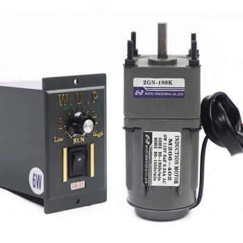 6W 7.5RPM AC Induction Motor 180:1 Single-phase with Gearbox with Speed Controller