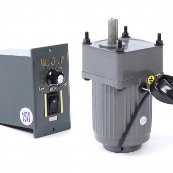 15W AC Induction Gear 25:1 Reduction Motor Adjustable Speed Reversible Motor with Controller