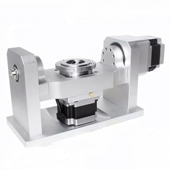 Rotary 5th Axis A+C Axis Harmonic Drive Speed Reducer 10:1 100mm Chuck with Nema 34 Stepper Motor