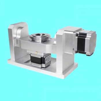 Rotary 5th Axis A+C Axis Harmonic Drive Speed Reducer 10:1 100mm Chuck with Nema 34 Stepper Motor