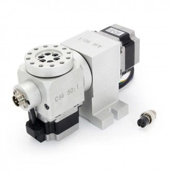 5th A C Rotary Axis Harmonic Drive Reducer 50:1 CNC Dividing Head with Nema 23 Stepper Motor