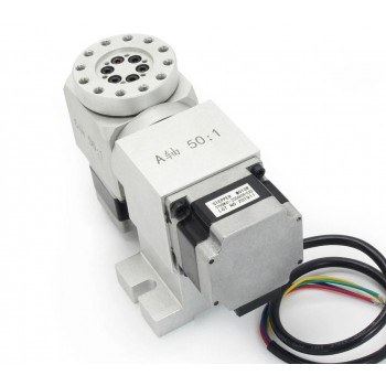 5th A C Rotary Axis Harmonic Drive Reducer 50:1 CNC Dividing Head with Nema 23 Stepper Motor