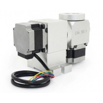 5th A C Rotary Axis Harmonic Drive Reducer 50:1 CNC Dividing Head with Nema 23 Stepper Motor