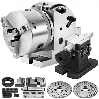 BS-0 Semi 5 Inch Indexing Spiral Dividing Head 3-Jaw Chuck Tailstock Dividing Head For CNC Milling