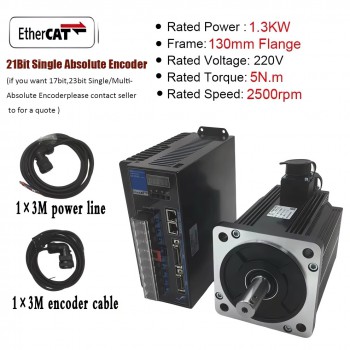 1-3.8KW EtherCAT CNC AC Servo Motor & Driver Kit 2500RPM with 21 Bit Magnetic Encoder