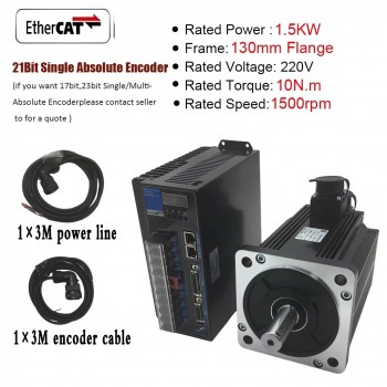 1-3.8KW EtherCAT CNC AC Servo Motor & Driver Kit 2500RPM with 21 Bit Magnetic Encoder