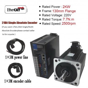 1-3.8KW EtherCAT CNC AC Servo Motor & Driver Kit 2500RPM with 21 Bit Magnetic Encoder