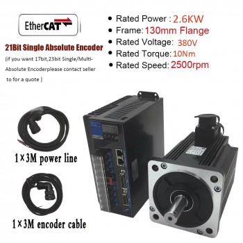 1-3.8KW EtherCAT CNC AC Servo Motor & Driver Kit 2500RPM with 21 Bit Magnetic Encoder