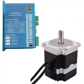 1 Axis Nema 34 Closed Loop Stepper Motor & Driver Kit 4.5Nm (637oz.in) 1.8 deg Keyway Shaft 86 x 86mm
