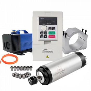 2.2KW Water Cooled CNC Spindle Motor 65mm ER11 Kit with VFD Inverter & Pump for CNC Machine