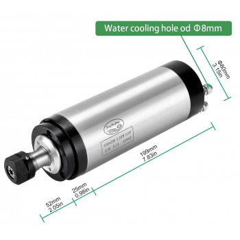 2.2KW Water Cooled CNC Spindle Motor 65mm ER11 Kit with VFD Inverter & Pump for CNC Machine