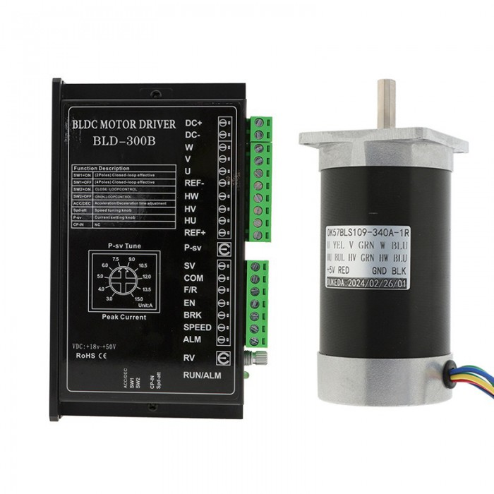 OUKEDA Brushless DC Motor with Driver Kit 57mm 0.44Nm 36V 184W 4000RPM 3 Phase OUKEDA Brushless DC Motor with Driver Kit 57mm 0.44Nm 36V 184W 4000RPM 3 Phase