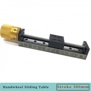 T-Type Mini Manual Linear Slide Table with Handwheel 50-300mm Stroke