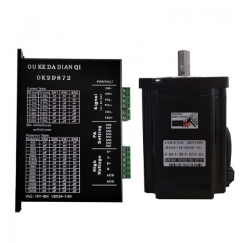 Oukeda NEMA 34 Stepper Motor and Driver Kit 4.5Nm/8.5Nm/12Nm 1.8deg Keyway 86mm