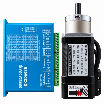OUKEDA NEMA 17 Closed Loop Stepper Motor & Driver Kit 70Ncm 1.8° 1.8A with Encoder and Planetary Gearbox