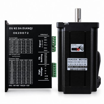 OUKEDA NEMA 34 Stepper Motor & Driver Kit 12Nm 1.8° 6A 4.5V Keyway 2-Phase 86mm