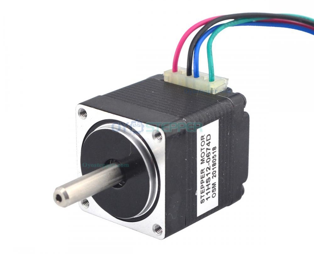 Dual Shaft Nema 11 Stepper Motor Bipolar 1.8 Degree 7Ncm (9.91oz.in) 0.67A 3.75V 28x28x31.5mm 4 Wires