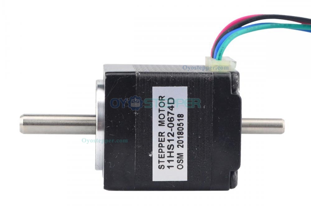 Dual Shaft Nema 11 Stepper Motor Bipolar 1.8 Degree 7Ncm (9.91oz.in) 0.67A 3.75V 28x28x31.5mm 4 Wires